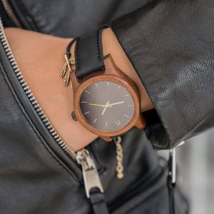 Dámske drevené hodinky Classic - Čierno zlaté