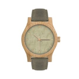 Dámske drevené hodinky Classic - Zeleno sivé