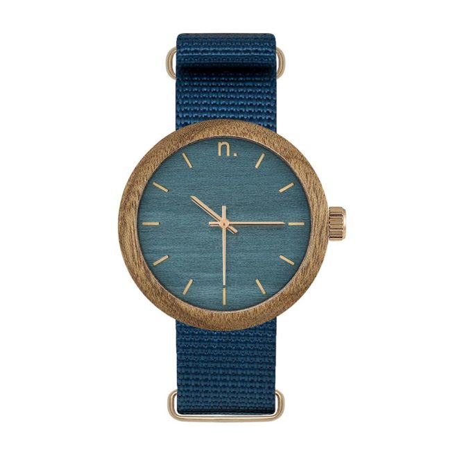 Dámske drevené hodinky New hoop - Tmavo modré