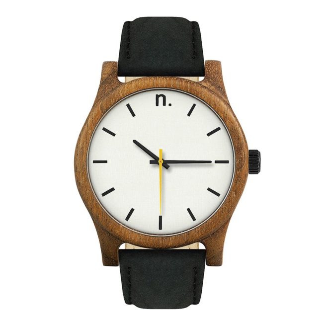 Pánske drevené hodinky Classic - Bielo čierne II