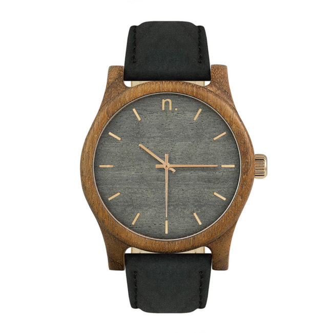 Pánske drevené hodinky Classic - Šedo zlaté