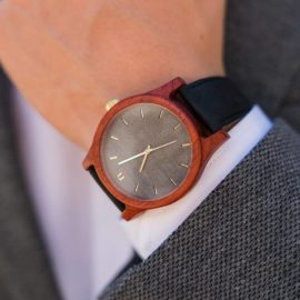 Pánske drevené hodinky Classic - Sivo čierne