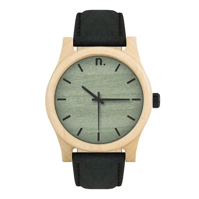 Pánske drevené hodinky Classic - Zeleno čierne