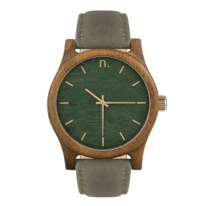 Pánske drevené hodinky Classic - Zeleno šedé
