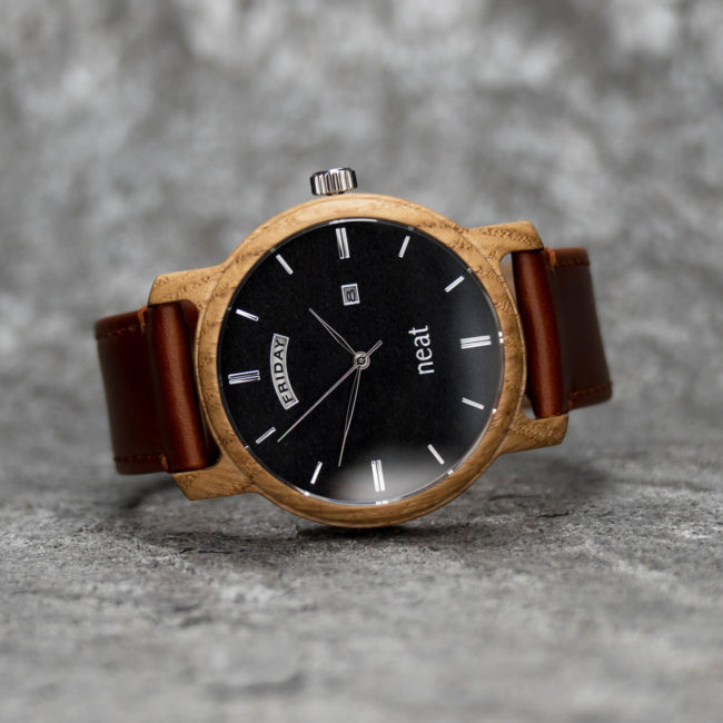 Pánske drevené hodinky Knight - Čierno hnedé