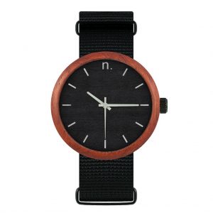 Pánske drevené hodinky New hoop - Čierno strieborné