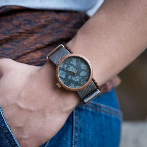 Pánske drevené hodinky New hoop - Sivé