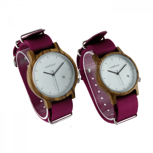 Dámske drevené hodinky - Spectro Pink