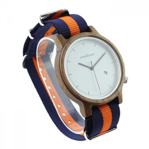 Pánske drevené hodinky - Spectro Blue/Orange