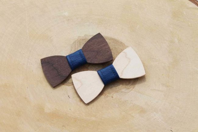 Detský drevený motýlik – Modrá koženka