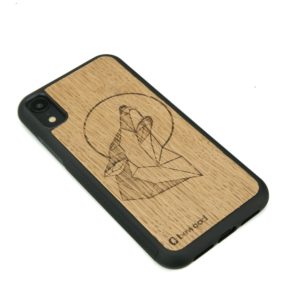 Drevený kryt Apple iPhone XR Vlk Dub