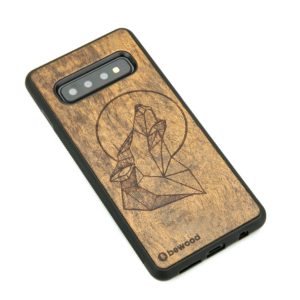 Drevený kryt Samsung Galaxy S10 Vlk Imbuia
