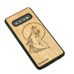 Drevený kryt Samsung Galaxy S10 Vlk Dub