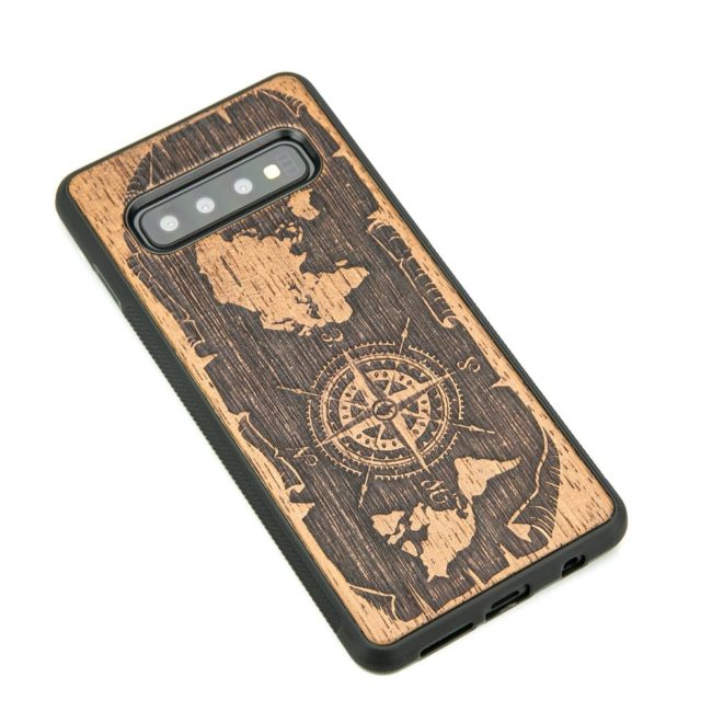 Drevený kryt Samsung Galaxy S10 Kompas Merbau