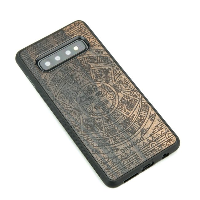 Drevený kryt Samsung Galaxy S10 Aztecký kalendár Ziricote