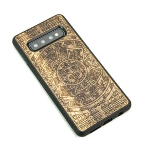 Drevený kryt Samsung Galaxy S10+ Aztecký kalendár Frake