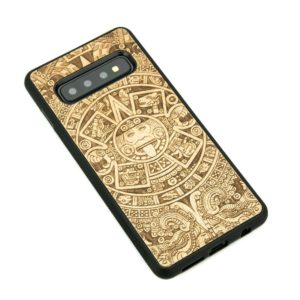 Drevený kryt Samsung Galaxy S10+ Aztecký kalendár Anigre