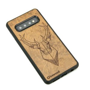 Drevený kryt Samsung Galaxy S10+ Jeleň Imbuia
