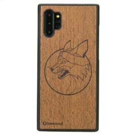 Drevený kryt Samsung Galaxy Note 10+ Líška Merbau