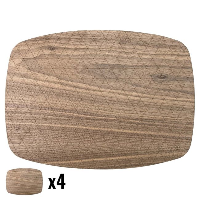 Drevené stolové prestieranie - Orech - Veľké - 4ks
