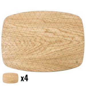 Drevené stolové prestieranie - Dub - Veľké - 4ks