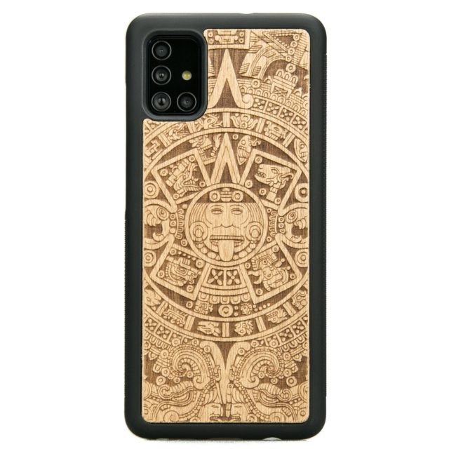 Drevený kryt Samsung Galaxy A71 Aztecký kalendár Anigre