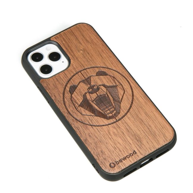 Drevený kryt Apple iPhone 12 / 12 Pro Medveď Merbau