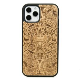 Drevený kryt Apple iPhone 12 / 12 Pro Aztecký kalendár Anigre