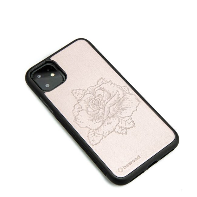Drevený kryt iPhone 11 Pro Max - Lady Ružová ruža