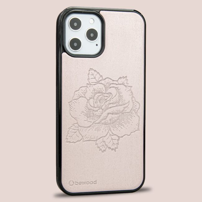 Drevený kryt iPhone 12 Pro Max - Lady Ružová ruža