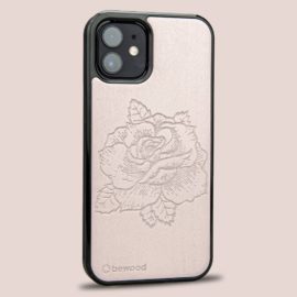 Drevený kryt iPhone 12 / 12 Pro - Lady Ružová ruža
