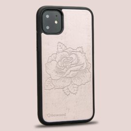 Drevený kryt iPhone 11 - Lady Ružová ruža
