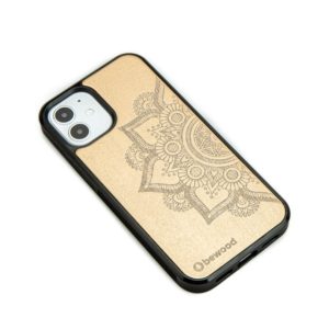 Drevený kryt iPhone 12 Mini - Lady Zlatá & Mandala