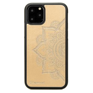 Drevený kryt iPhone 11 Pro - Lady Zlatá & Mandala