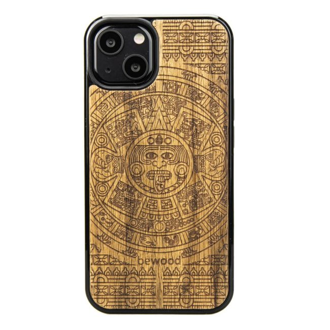Drevený kryt Apple iPhone 13 Aztecký kalendár Frake