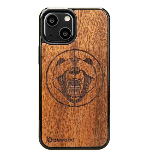 Drevený kryt Apple iPhone 13 Mini Medveď Merbau