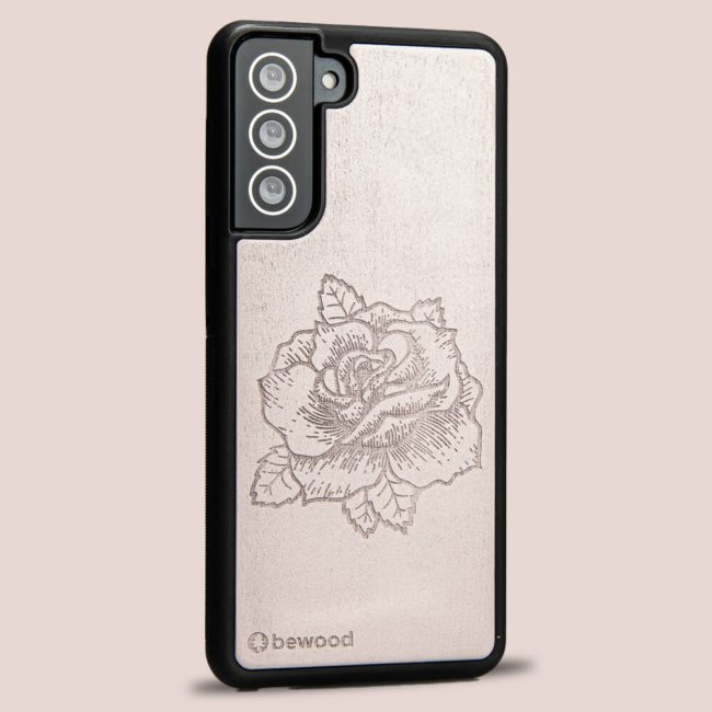 Drevený kryt Samsung Galaxy S21 - Lady Ružová ruža
