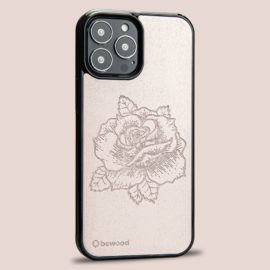 Drevený kryt iPhone 13 Pro Max - Lady Ružová & Lotus