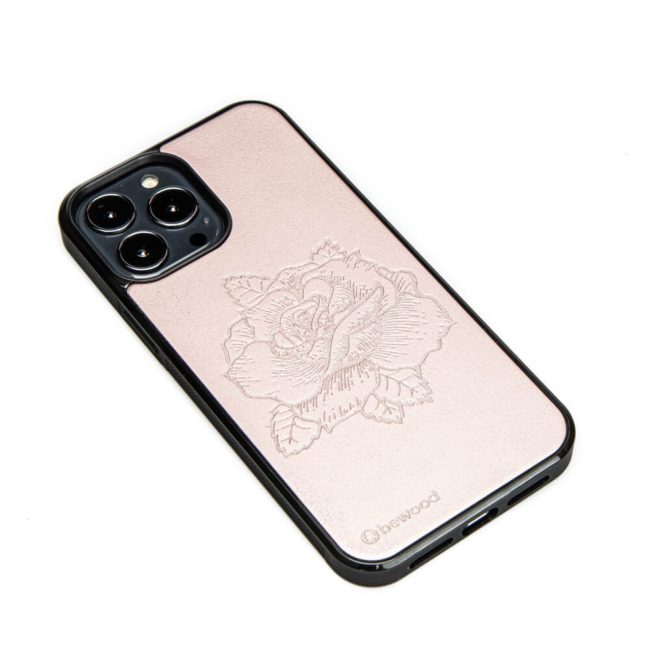 Drevený kryt iPhone 13 Pro Max - Lady Ružová & Lotus