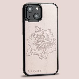Drevený kryt iPhone 13 Mini - Lady Ružová ruža