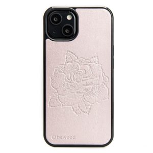 Drevený kryt iPhone 13 - Lady Ružová ruža