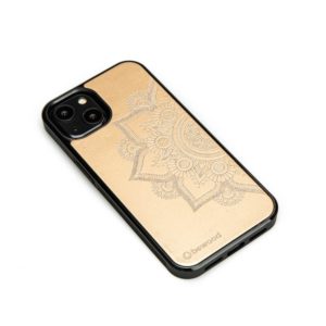 Drevený kryt iPhone 13 - Lady Zlatá & Mandala