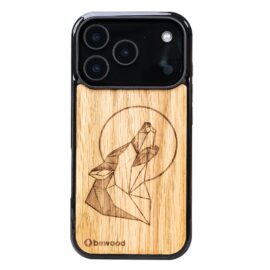 Drevený kryt na iPhone 17 Pro Vlk Dub