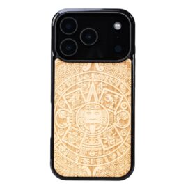 Drevený kryt na iPhone 17 Pro Aztecký kalendár ANIEGRE