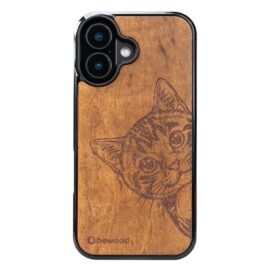 Drevený kryt na iPhone 17 Mačka IMBUIA