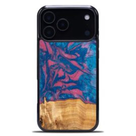 Drevený kryt na mobil so živicou iPhone 17 Pro Max - Neons - Vegas