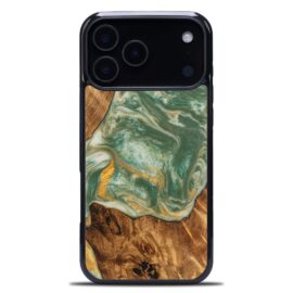 Drevený kryt na mobil so živicou iPhone 17 Pro Max - 4 Živly - Voda