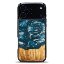 Drevený kryt na mobil so živicou iPhone 17 Pro Max - 4 Živly - Vietor