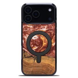 Drevený kryt na mobil so živicou iPhone 17 Pro Max - Planéty - Mars MagSafe