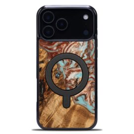Drevený kryt na mobil so živicou iPhone 17 Pro Max - Planéty - Jupiter MagSafe